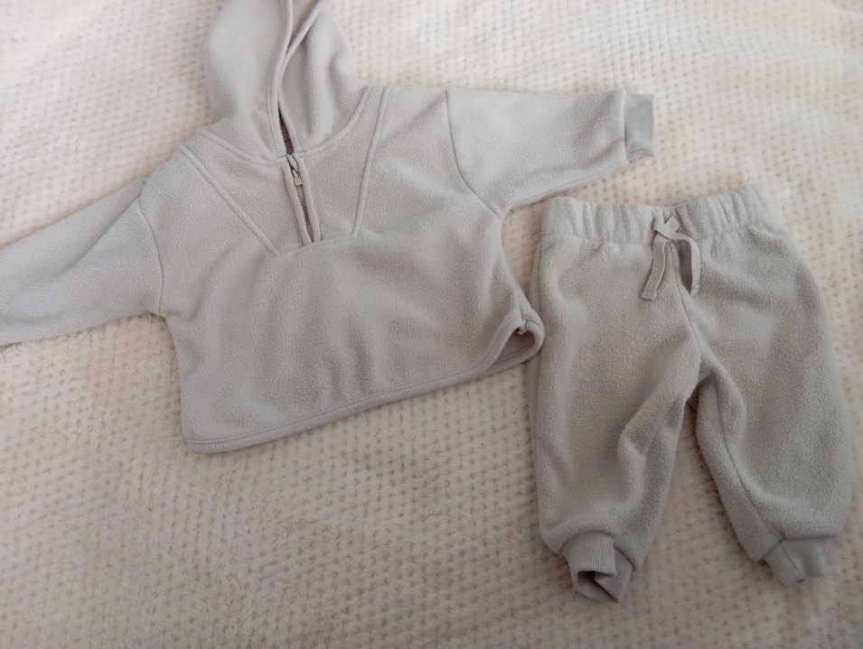 Kız Çocuk Bej Peluş Sweatshirt Kapüşonlu - Görsel 4