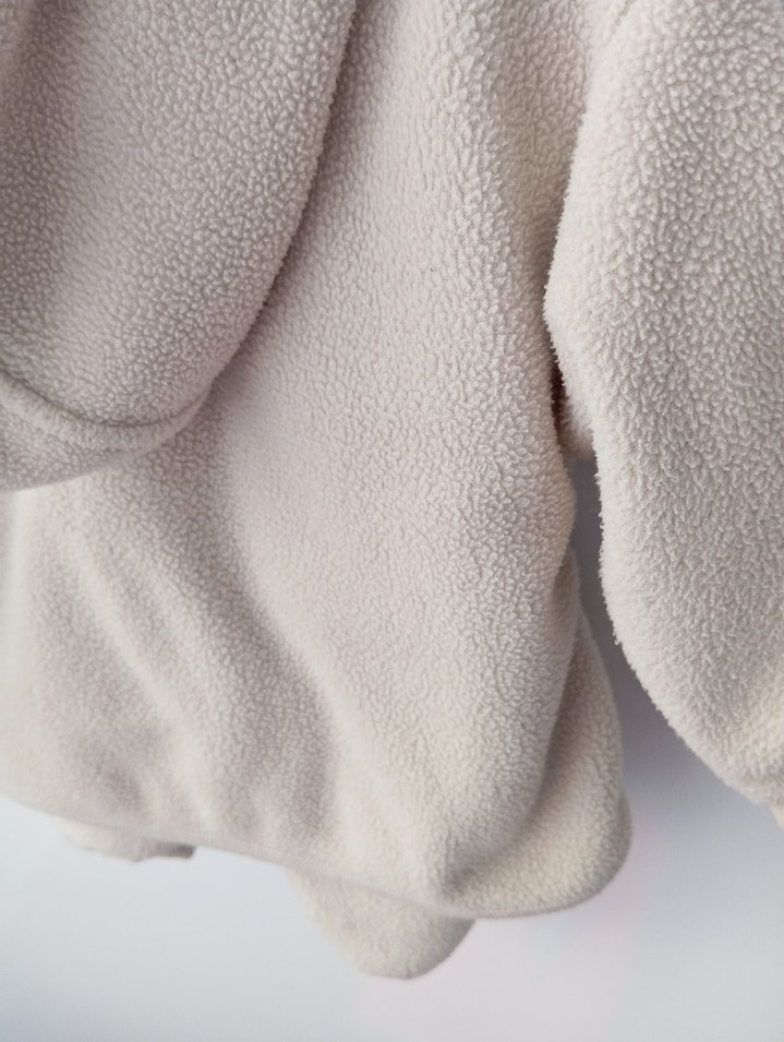 Kız Çocuk Bej Peluş Sweatshirt Kapüşonlu - Görsel 3