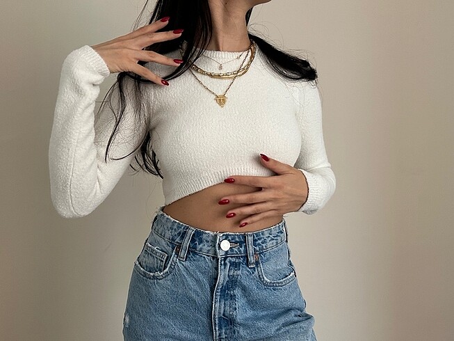 Crop yün kazak