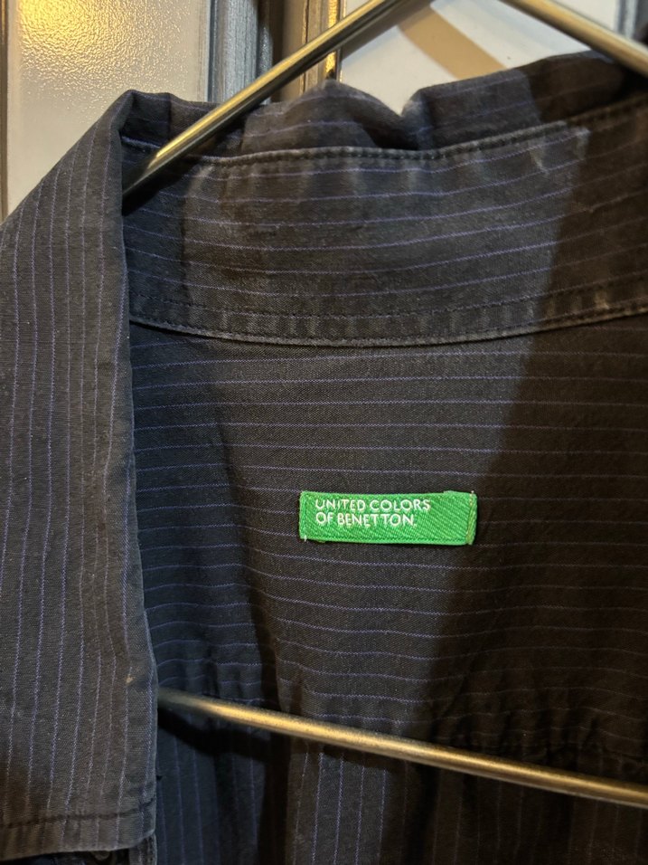 Düğmeli Siyah Keten Erkek Gömlek - Görsel 2