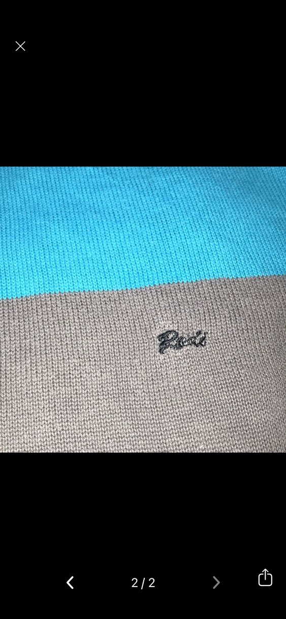 Gri Mavi Çizgili Erkek Triko Kazak - Görsel 2