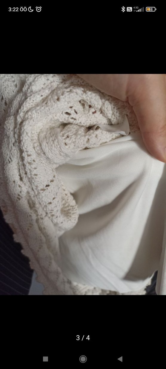 Askılı Ajur Desenli Triko Elbise - Görsel 3