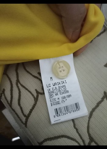 LC Waikiki sarı ekoseli Midi Elbise, V Yaka - Görsel 5