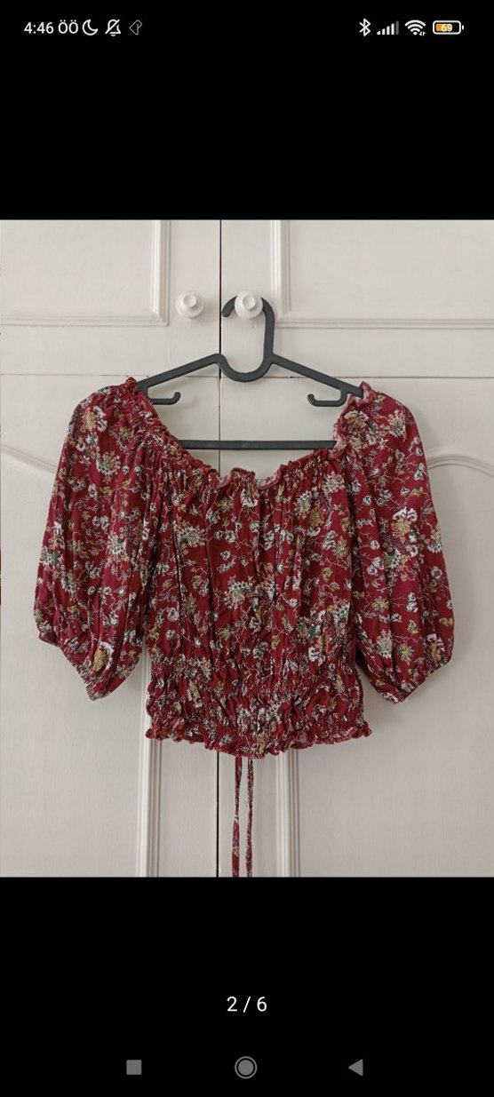 y2k vintage Çiçekli crop - Görsel 3