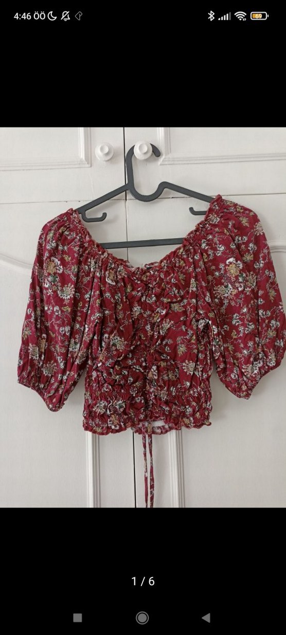 y2k vintage Çiçekli crop - Görsel 2