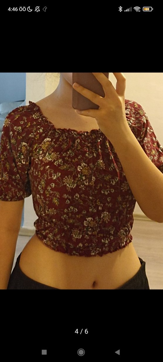 y2k vintage Çiçekli crop - Görsel 4