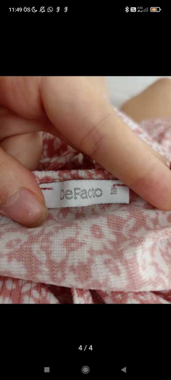 DeFacto Pembe V Yaka Askılı Midi Elbise - Görsel 4