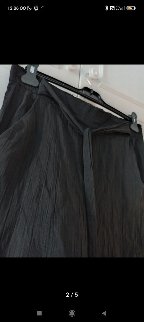 oxxo Siyah Salaş Keten Kadın Pantolon - Görsel 2