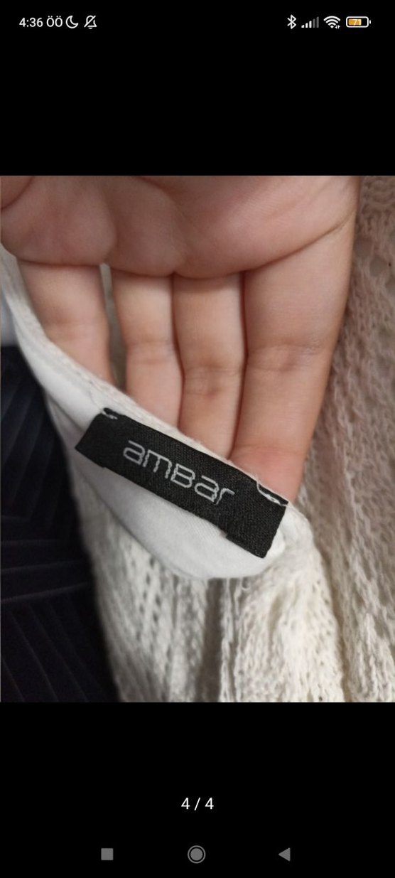 Askılı Ajur Desenli Triko Elbise - Görsel 4