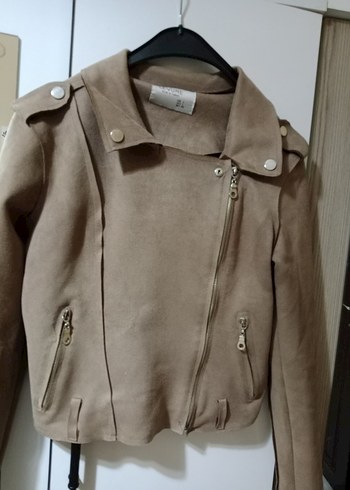 Bej Süet Kadın Deri Ceket - Görsel 2