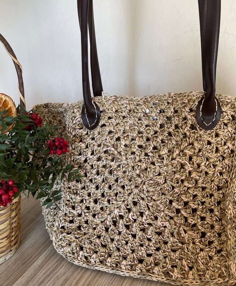 Dantel Detaylı Bohem Örgü Kadın Çanta - Görsel 4