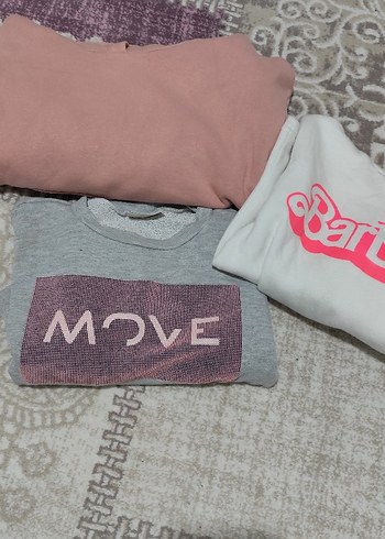 Gri Baskılı Uzun Kollu Kız Sweatshirt - Görsel 4