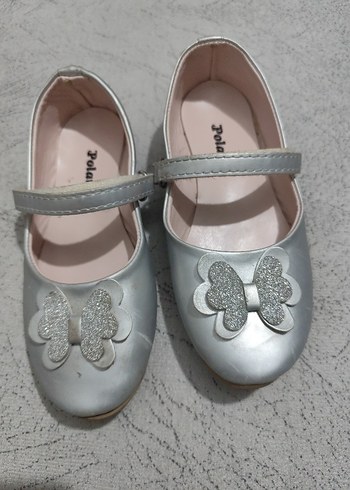 Kız Çocuk Gri Çiçekli Tokalı Babet - Görsel 3