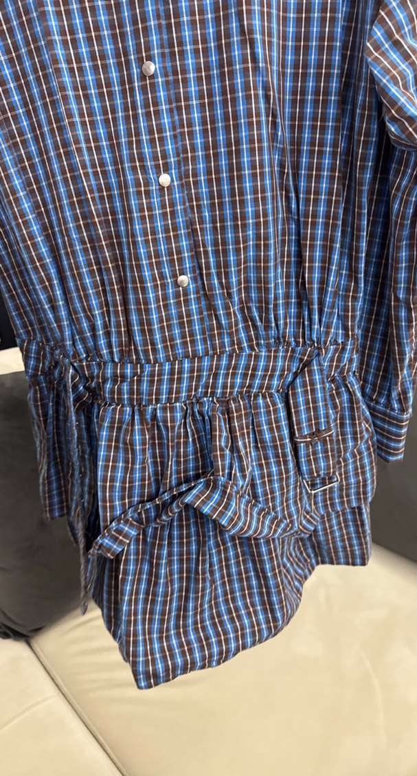 Zara Yeni Sezon Mavi Ekose Gömlek Elbise — görsel 4/10