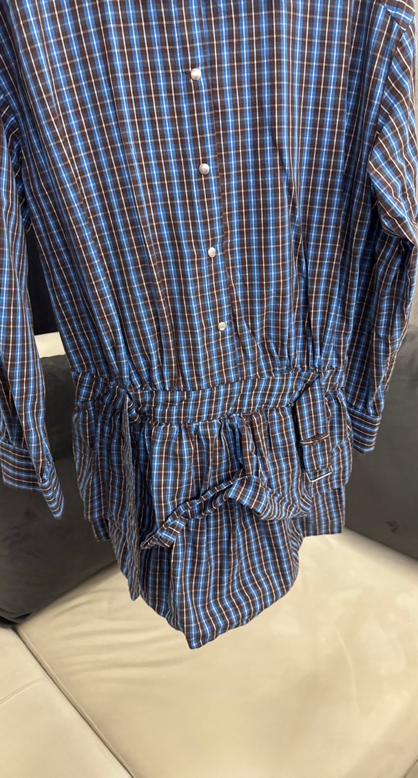 Zara Yeni Sezon Mavi Ekose Gömlek Elbise — görsel 2/10