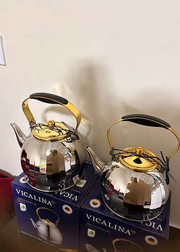 Altın Renkli Paslanmaz Çelik Çaydanlık - Görsel 4