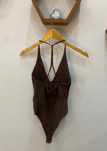 Kahverengi İnce Askılı Kadın Mayo - Görsel 2