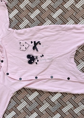 Renkli Baskılı Bebek Kız Tulumu Düğmeli - Görsel 3