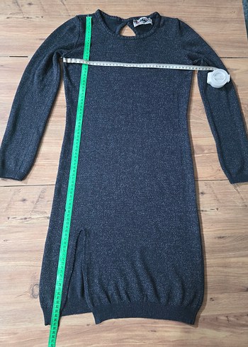 Gri İnce Triko Kadın Elbise - Görsel 6