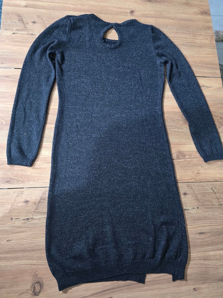 Gri İnce Triko Kadın Elbise - Görsel 4