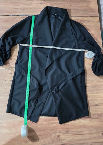 Kadın Siyah Kuşaklı Midi Trençkot - Görsel 6