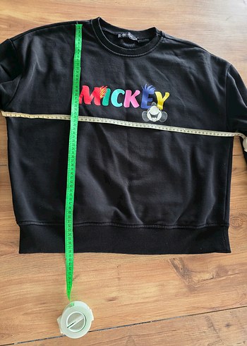 Siyah Mickey Baskılı Oversize Sweatshirt - Görsel 4