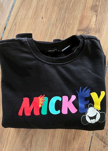 Siyah Mickey Baskılı Oversize Sweatshirt - Görsel 2