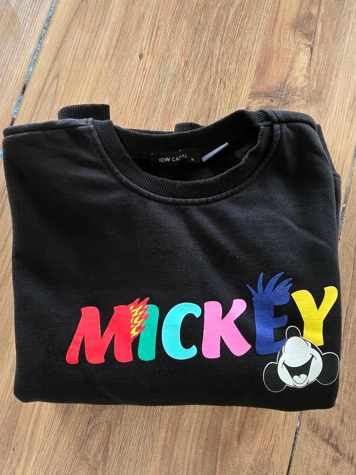 Siyah Mickey Baskılı Oversize Sweatshirt - Görsel 2