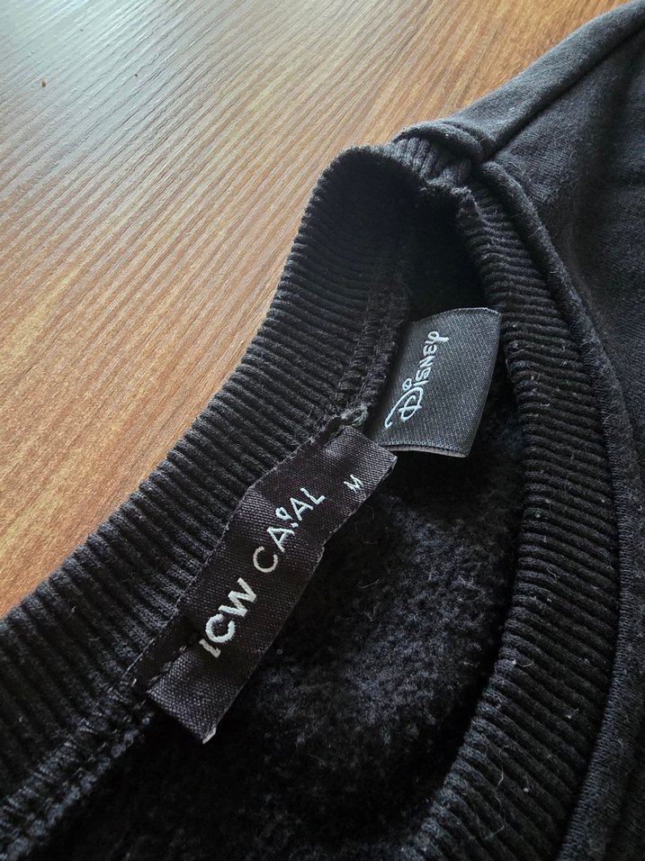 Siyah Mickey Baskılı Oversize Sweatshirt - Görsel 5