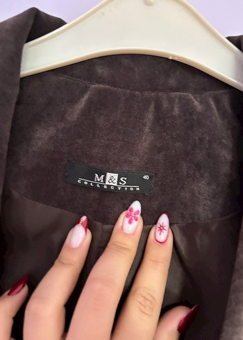 Kahverengi Süet Düğmeli Kadın Blazer - Görsel 2