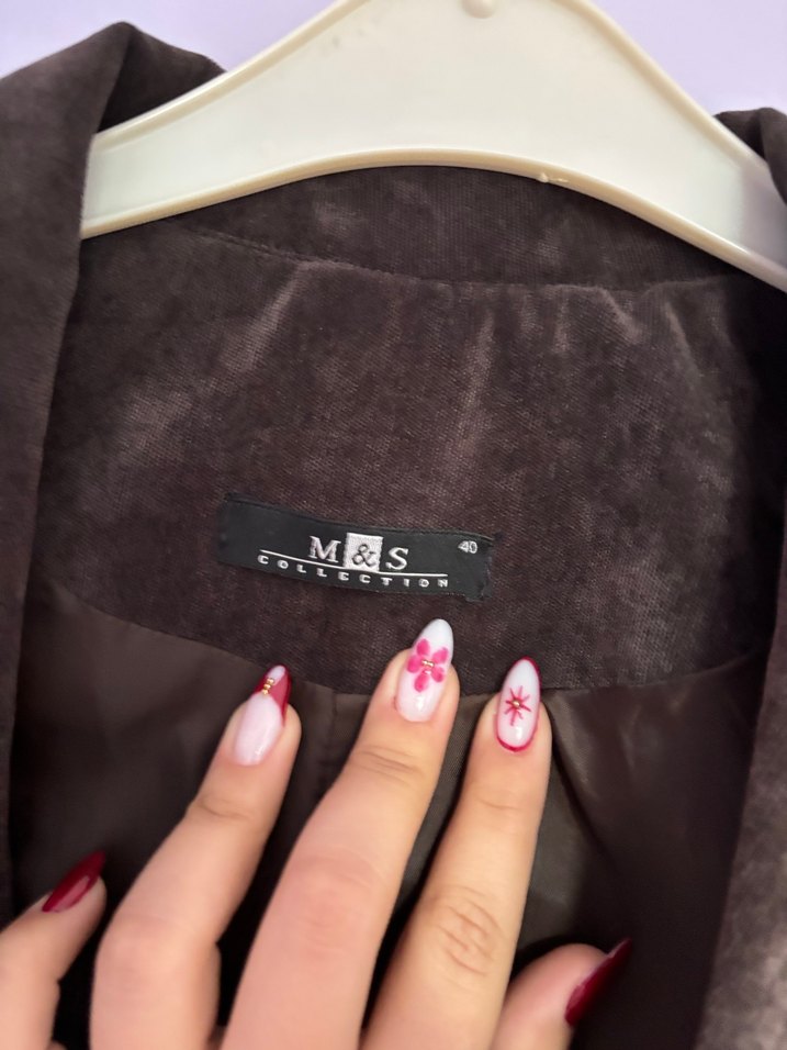 Kahverengi Süet Düğmeli Kadın Blazer - Görsel 2