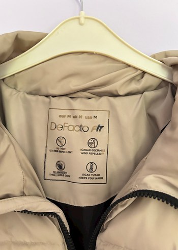 Bej fermuarlı Kadın Kışlık Mont - Görsel 3