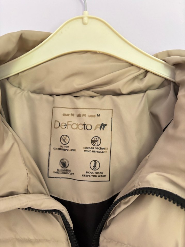 Bej fermuarlı Kadın Kışlık Mont - Görsel 3