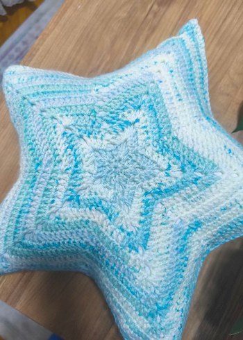 Nakışlı Turkuaz Yıldız Yastık - Görsel 3