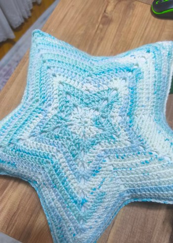 Nakışlı Turkuaz Yıldız Yastık - Görsel 2