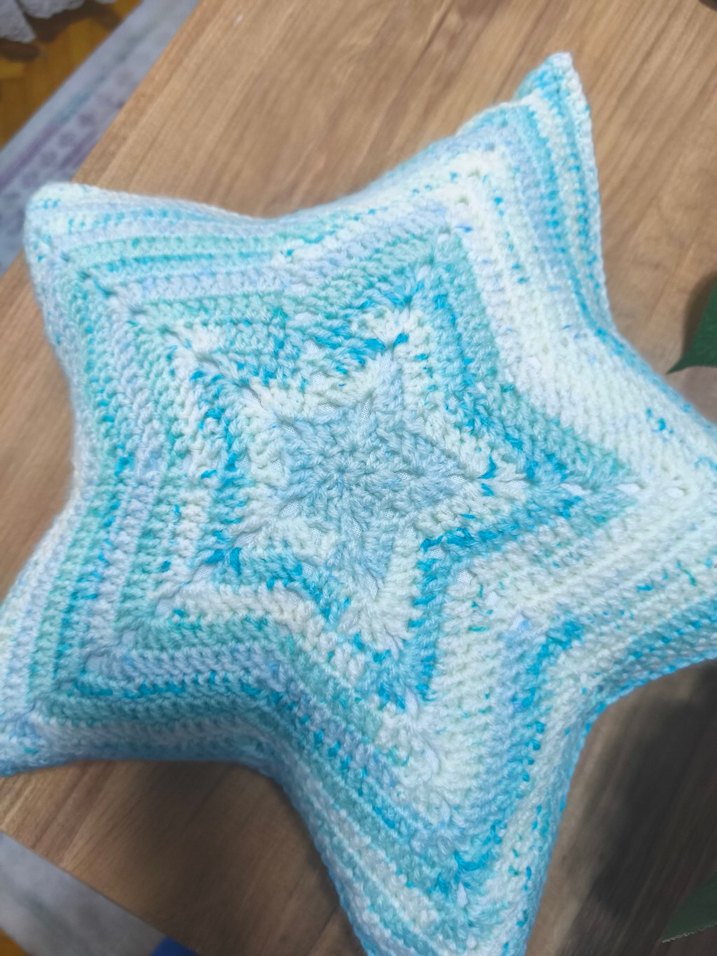 Nakışlı Turkuaz Yıldız Yastık - Görsel 3