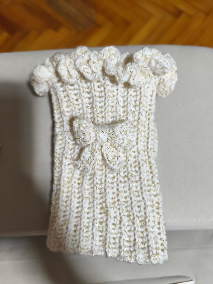 Beyaz İşlemeli Örgü Eldiven - Görsel 2