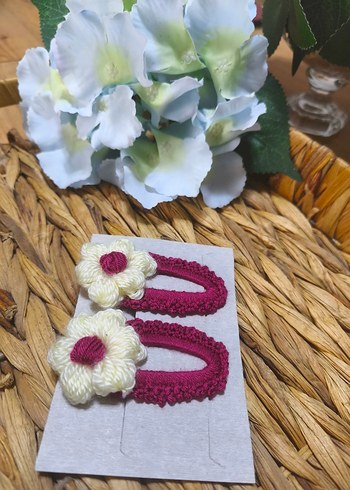 Kırmızı Örgü Kadın Saç Tokası - Görsel 4