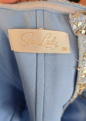 Mavi Bohem Kayık Yaka Uzun Abiye Elbise - Görsel 5