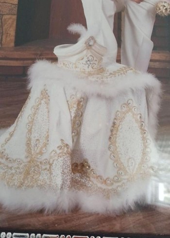 Beyaz Kürklü Nakışlı Klasik Çocuk Takımı - Görsel 3