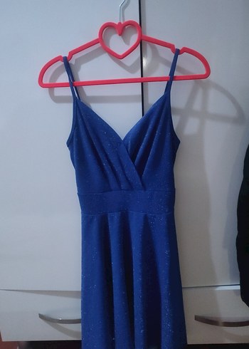 Parlak Mini V Yaka Kolsuz Kadın Elbise - Görsel 4