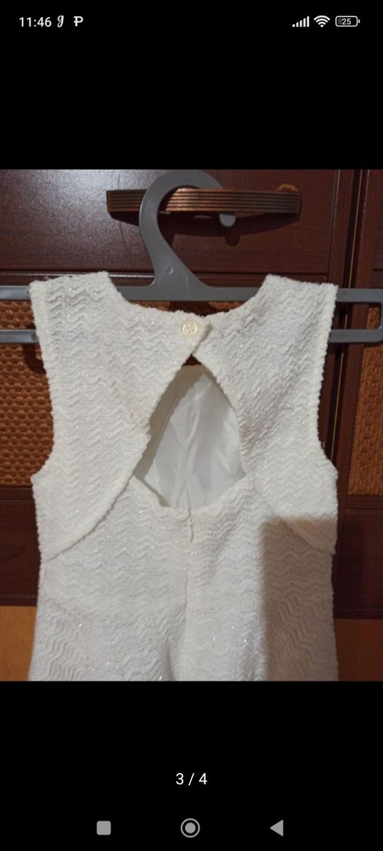 Kız Çocuk Beyaz Örgü Kolsuz Elbise xxs 32 - Görsel 3