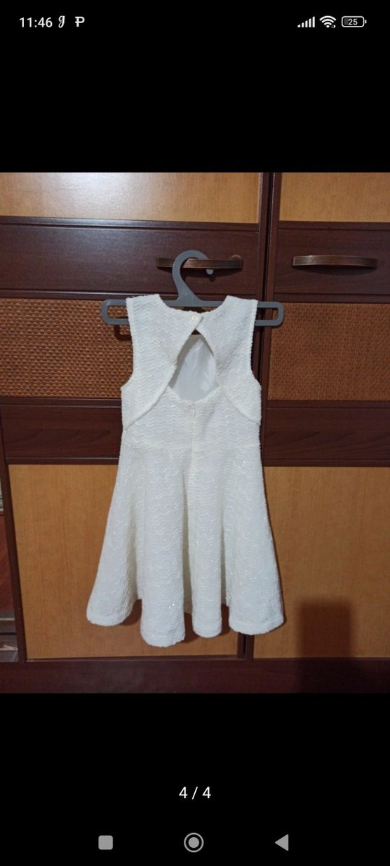 Kız Çocuk Beyaz Örgü Kolsuz Elbise xxs 32 - Görsel 4