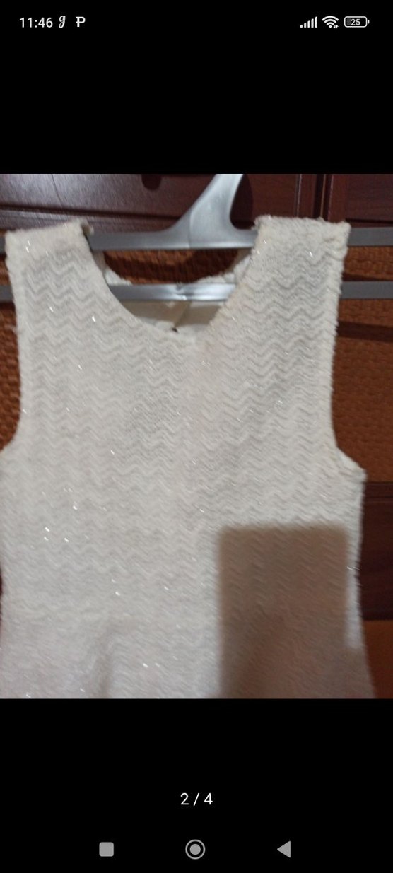 Kız Çocuk Beyaz Örgü Kolsuz Elbise xxs 32 - Görsel 2