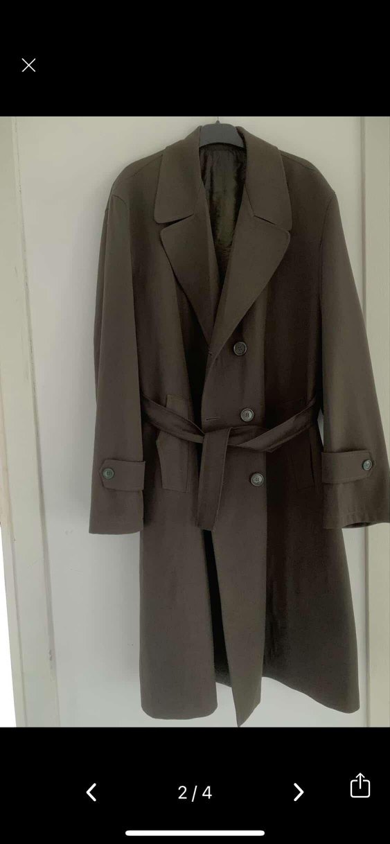 Gri Midi Kemerli Erkek Kaban - Görsel 2