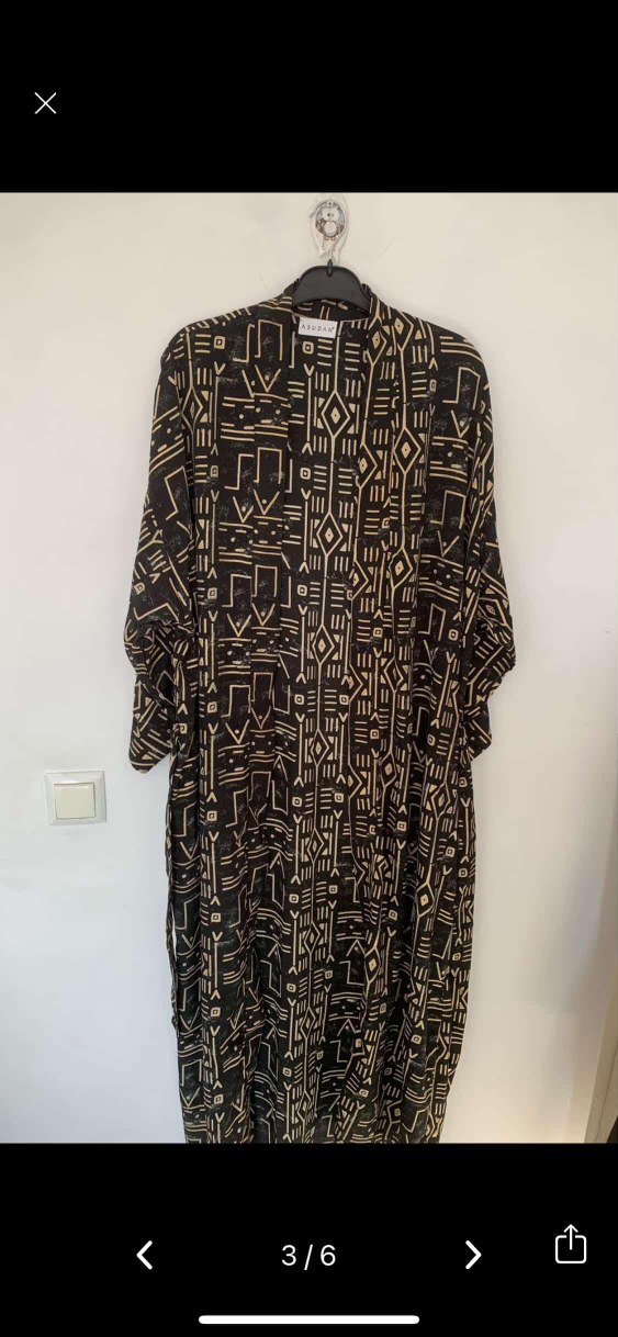 Erkek Siyah Baskılı Kısa Kollu kimonu hint ipeği - Görsel 2