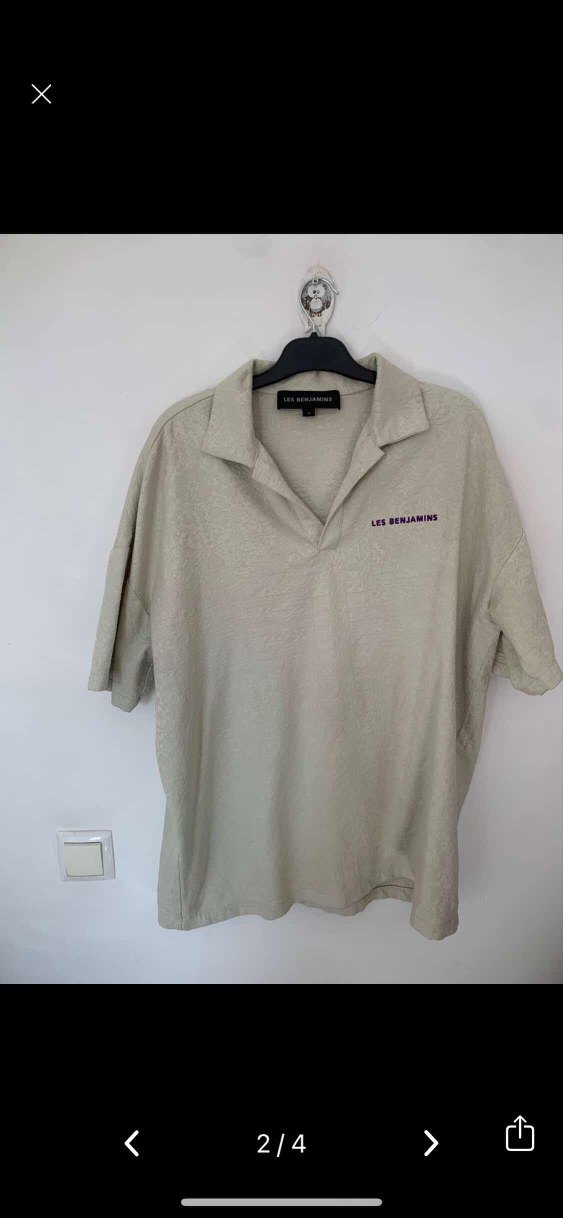 Bej Keten Regular Fit Kısa Kollu Polo Tişört - Görsel 2