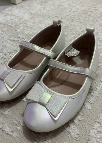 Kız Çocuk Beyaz Fiyonk Detaylı Babet Ayakkabı - Görsel 4