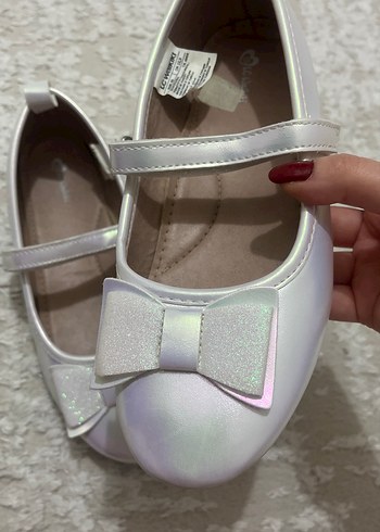 Kız Çocuk Beyaz Fiyonk Detaylı Babet Ayakkabı - Görsel 3