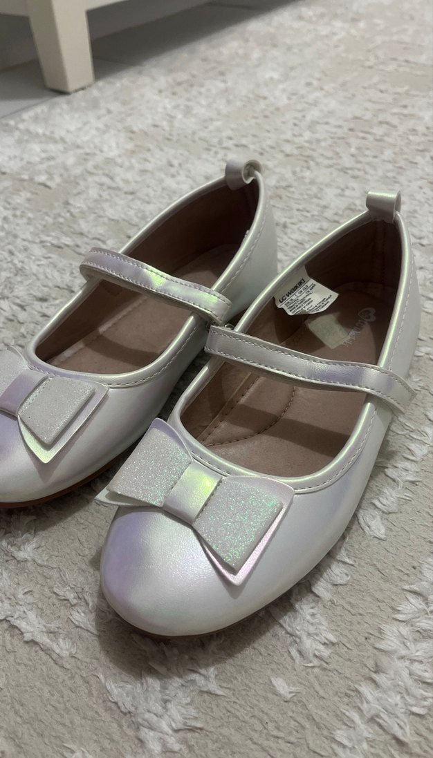 Kız Çocuk Beyaz Fiyonk Detaylı Babet Ayakkabı - Görsel 4